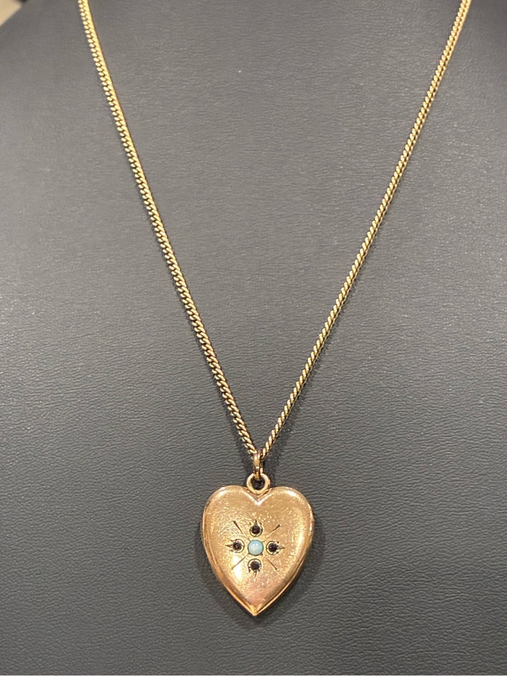 Antique Edwardian Gold Filled Heart Locket Necklace